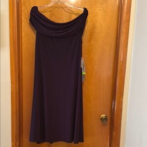 Elegant Purple Off-Shoulder Dress